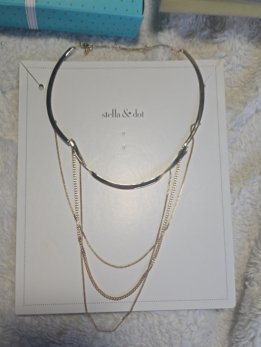 Stella & Dot Gold Drape Collar Necklace